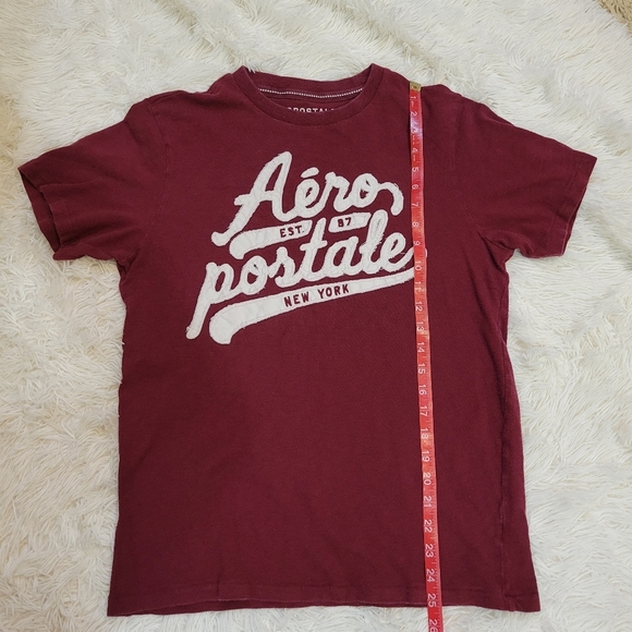 Aeropostale Men Burgundy short sleeve T Shirt Size Medium - Picture 5 of 6